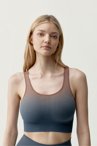 Born Living Yoga Top deportivo Dione azul gris&aacute;ceo y marr&oacute;n