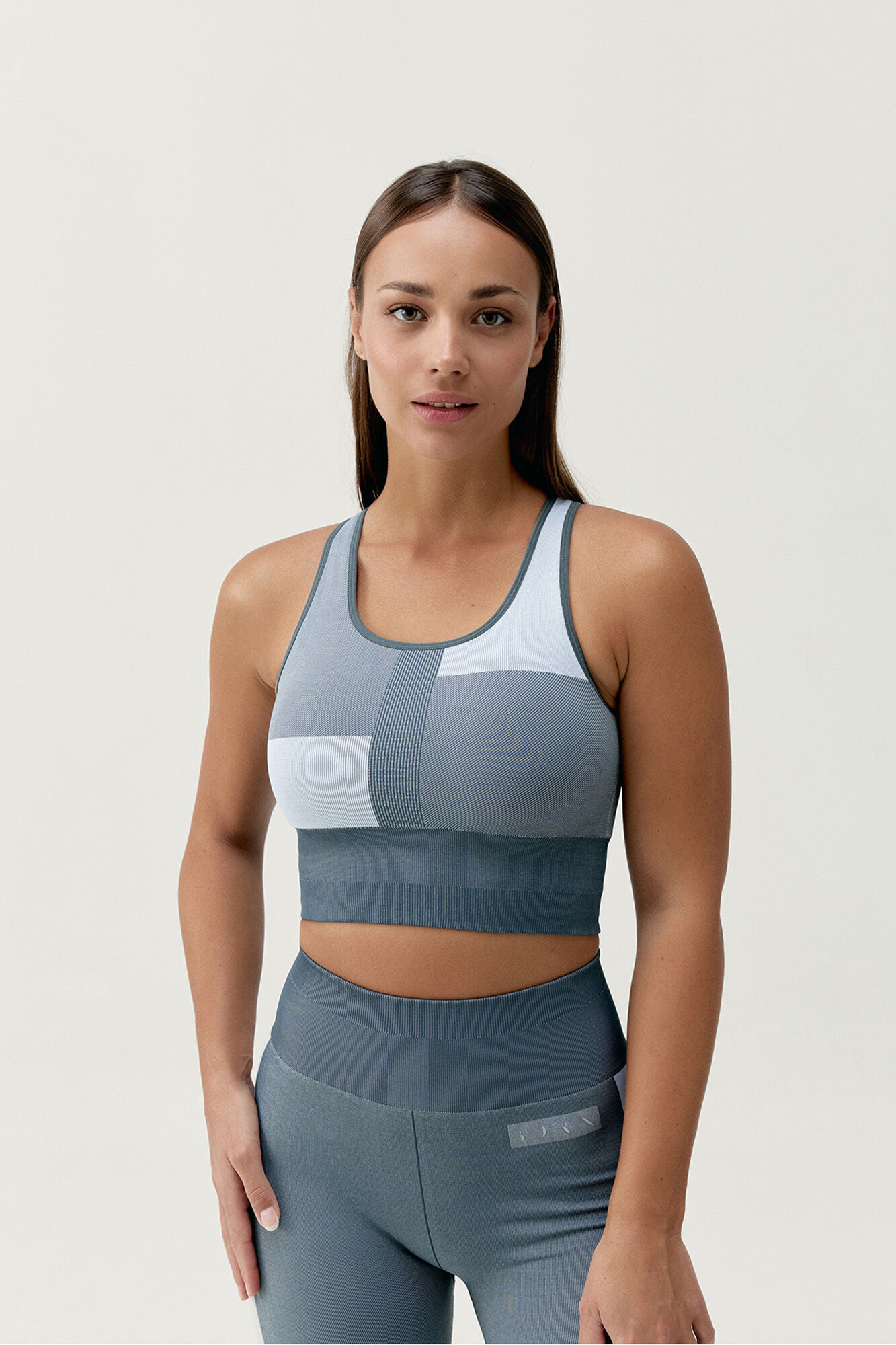 Born Living Yoga Soutien desportivo top Athena Stormy Grey/White