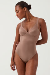 Spanx Body tanga de compresi&oacute;n tul y sat&eacute;n Shaping satin  nude