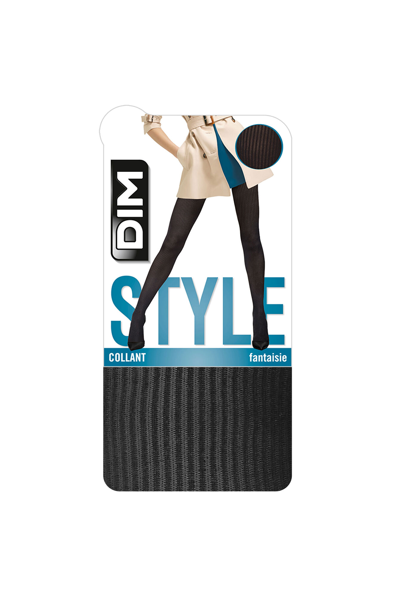 DIM Panty de rejilla con dise&ntilde;o rayas de 73 deniers black