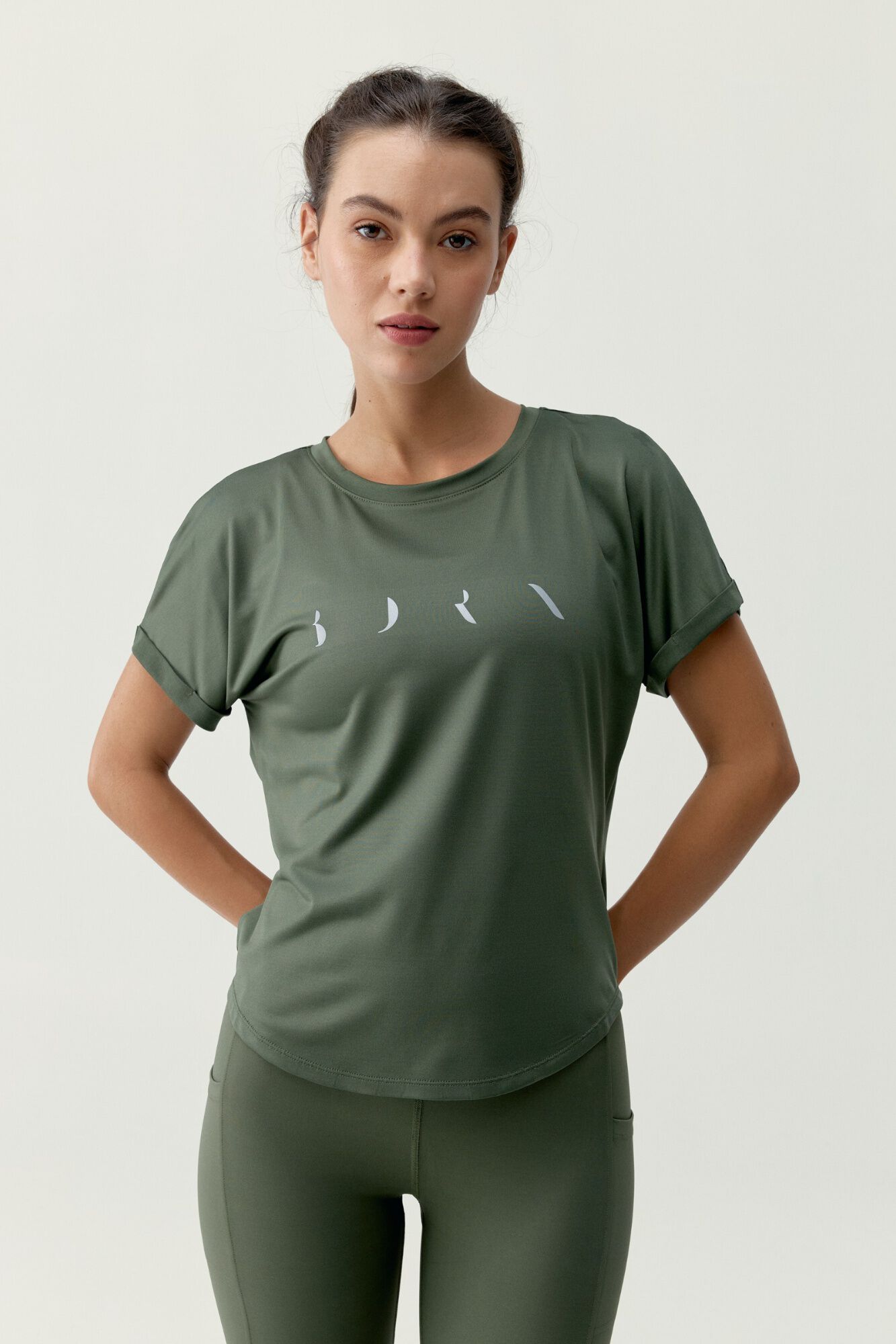 Born Living Yoga Camiseta Azami Kaki Leaft S