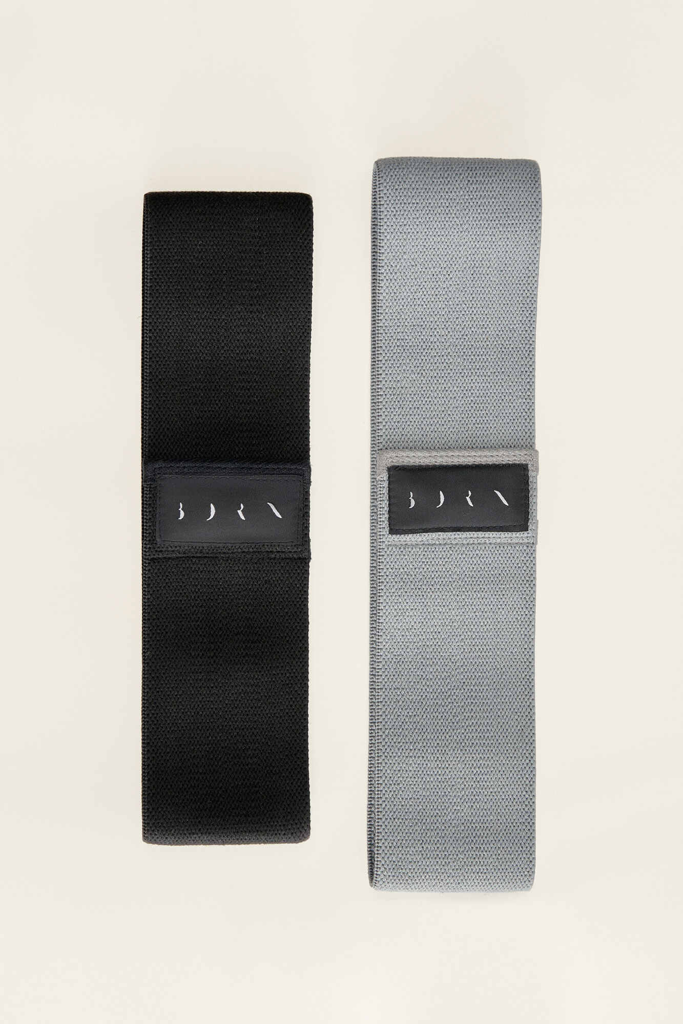 Born Living Yoga Black & Medium Grey Resistance Bands printed