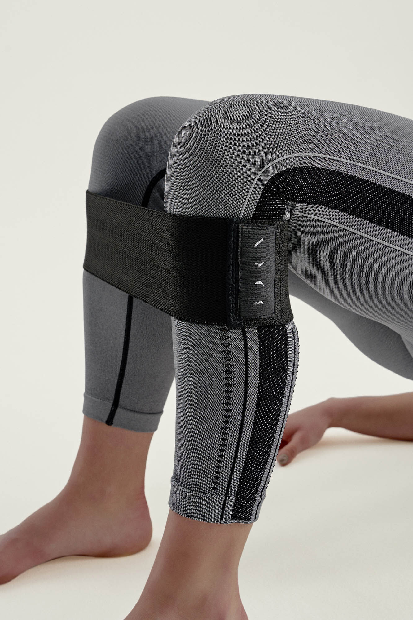 Born Living Yoga Black & Medium Grey Resistance Bands printed