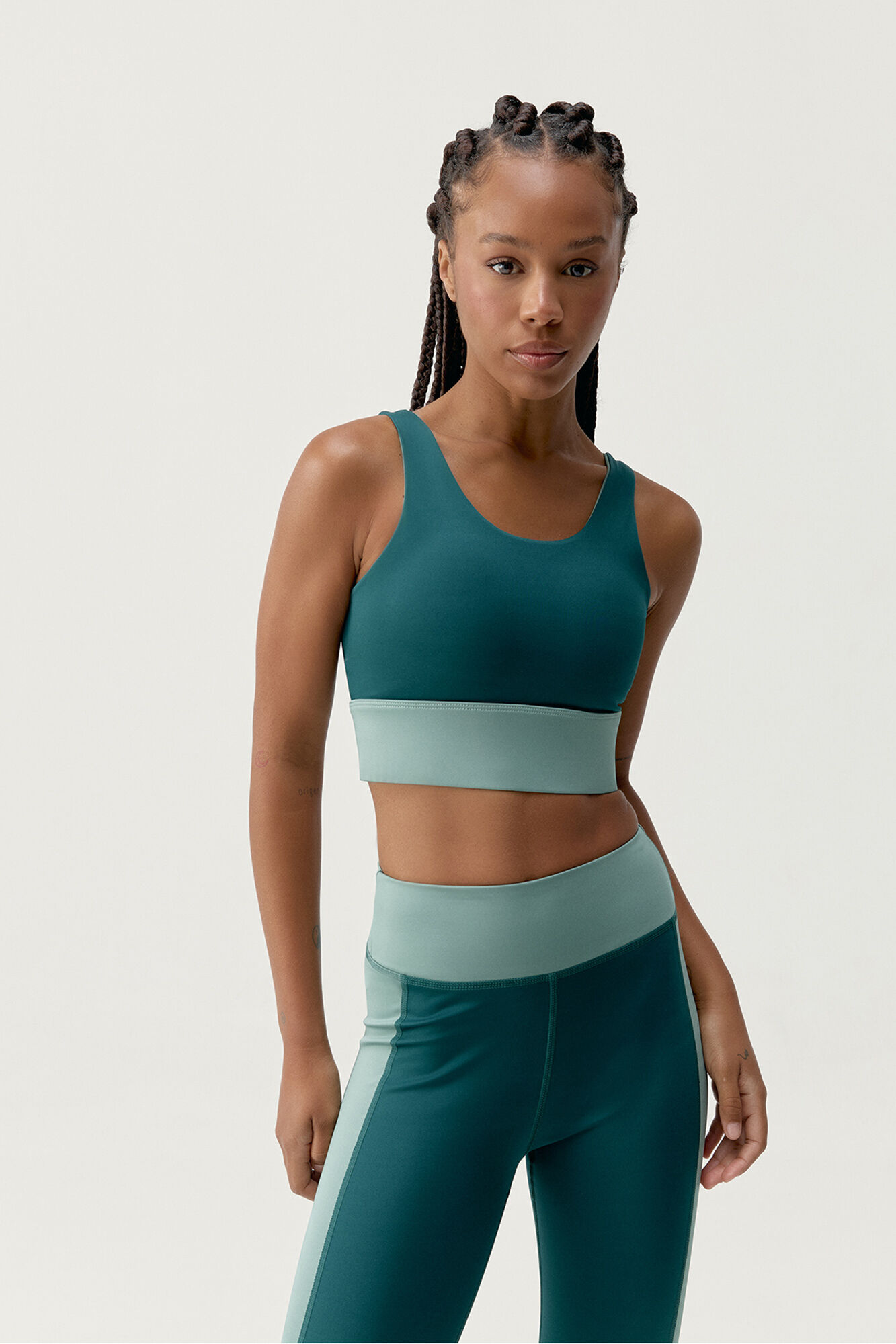 Born Living Yoga Soutien desportivo top Maiko Iceberg Green/Deep Green