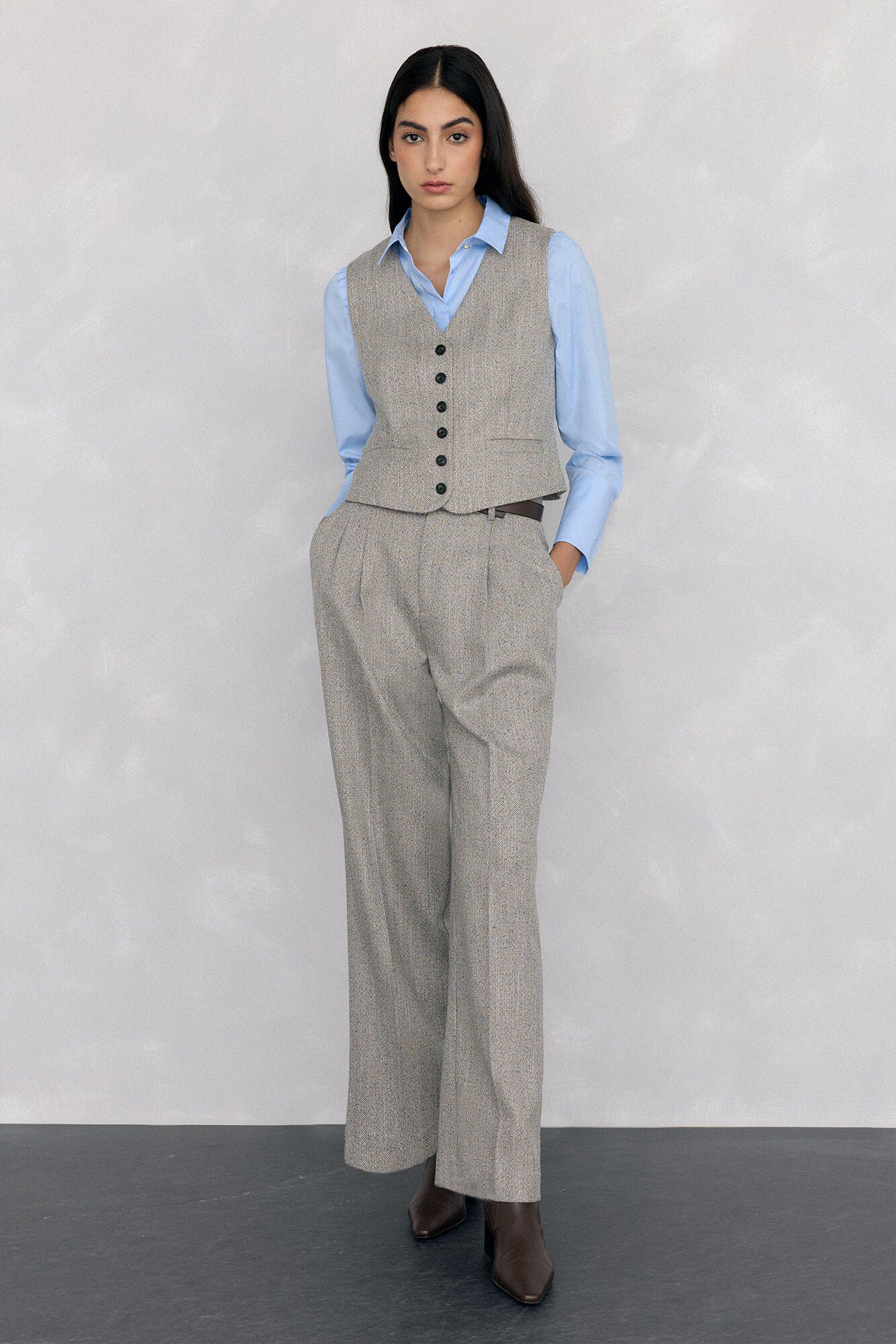 Trousers and herringbone set