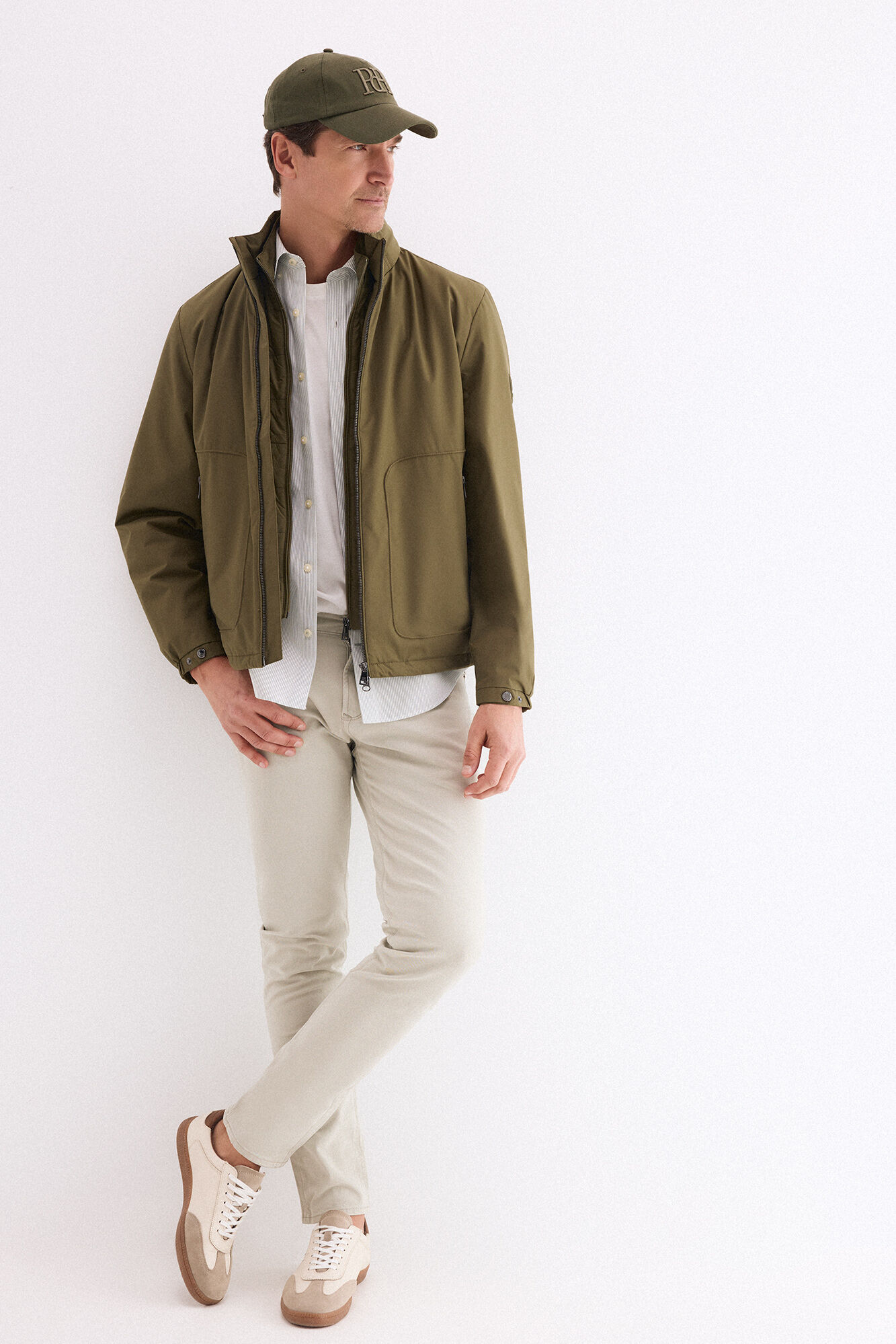 Chinos, cap and jacket set