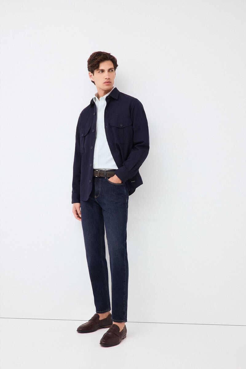 Jeans, shirt and overshirt set