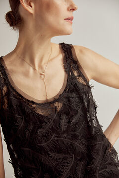 Tulle top and asymmetric skirt set