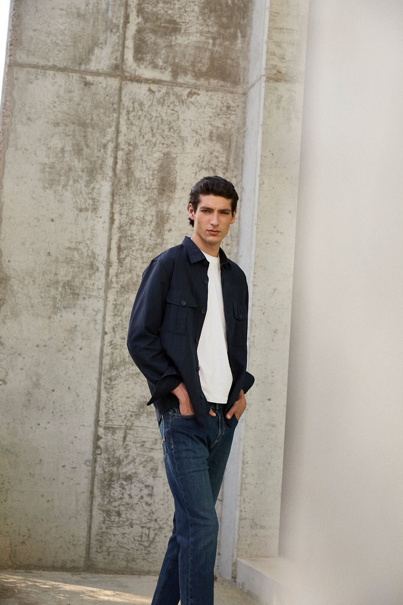 Jeans, shirt and overshirt set