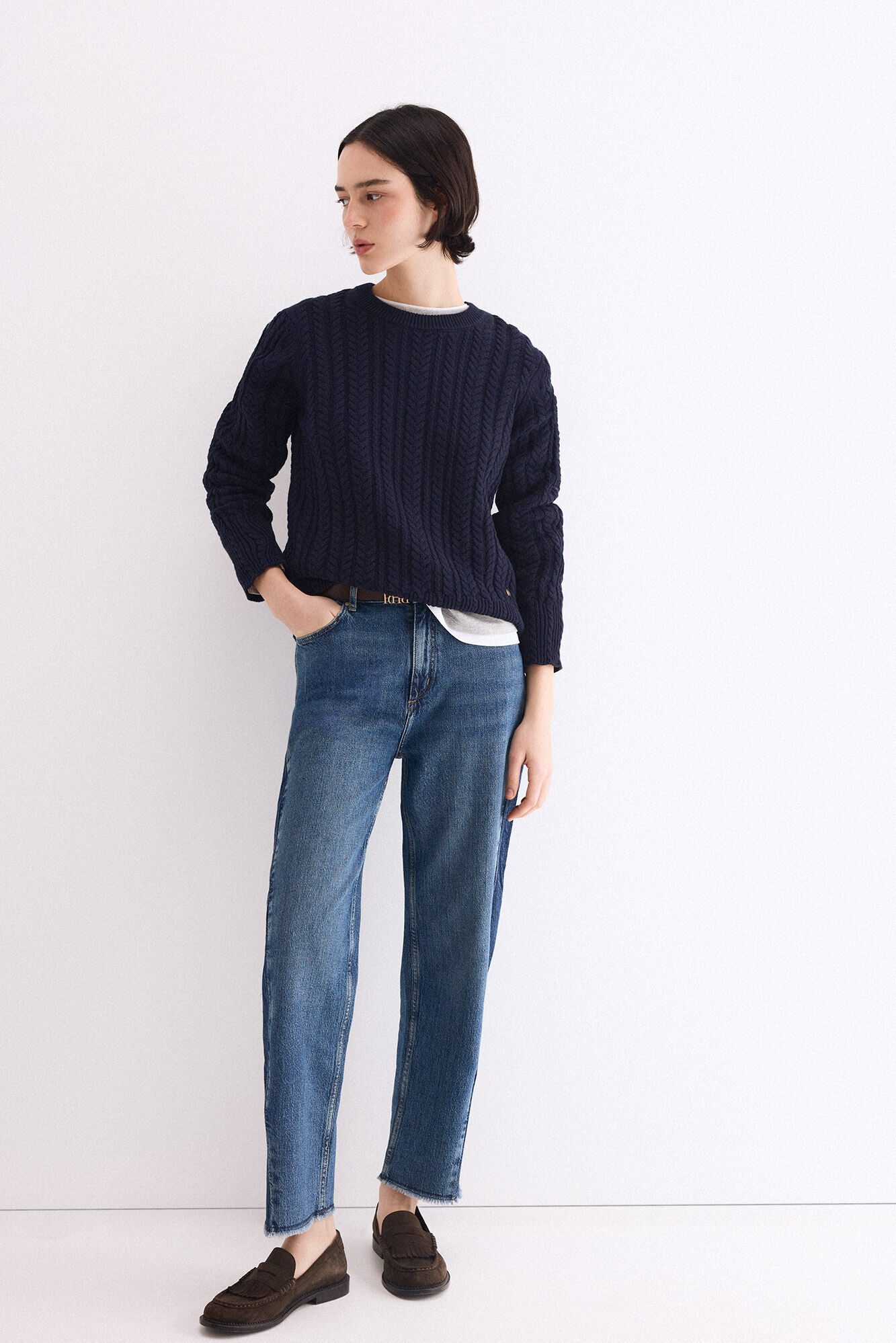 Jeans, loafer and jumper set