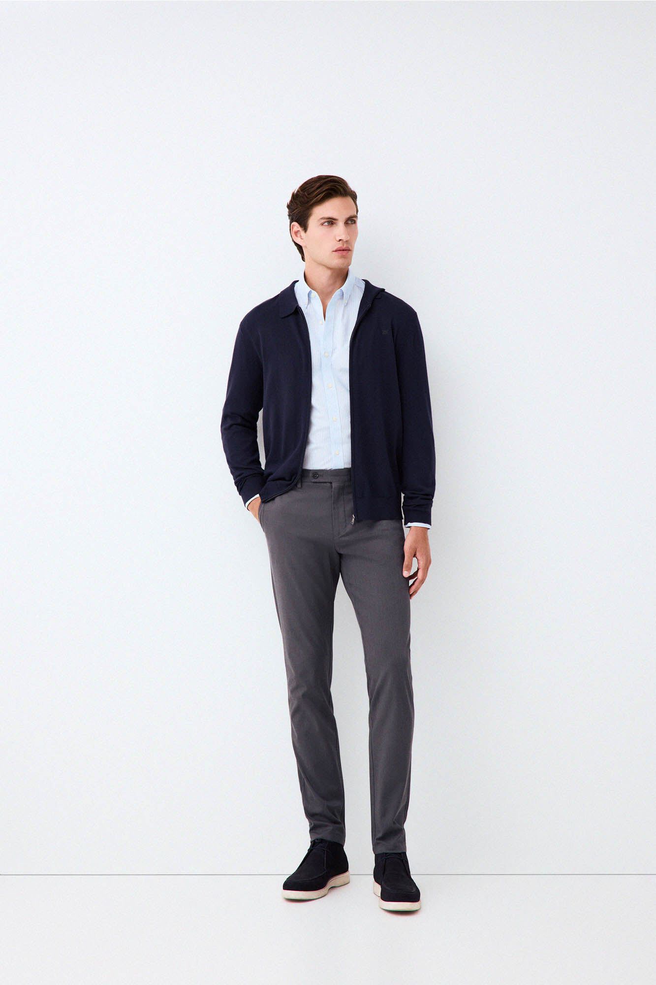 Cardigan, shirt and chinos set