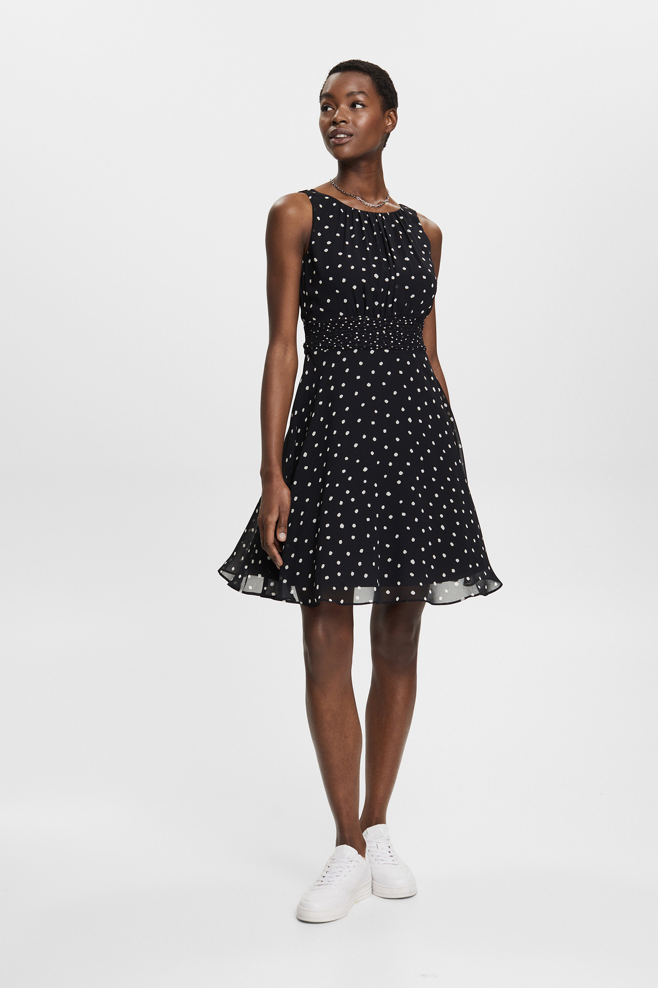 Chiffon Dresses Women Dress Sleeveless Dot Print Casual Plus size LXXX –  justforyou66