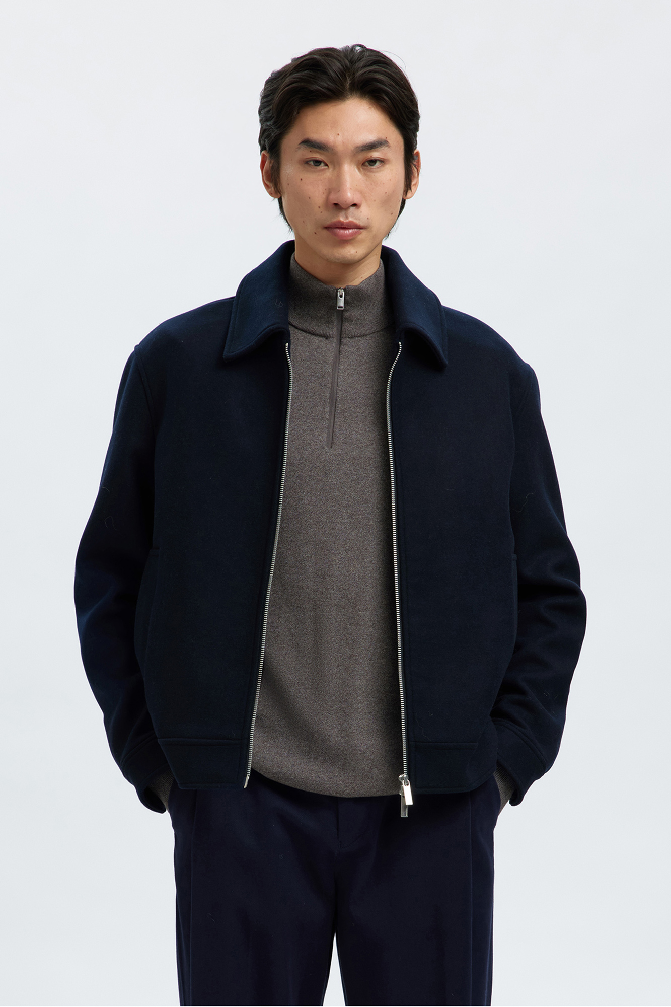 Short wool jacket with zip fastening | Men's jackets | Pedro del