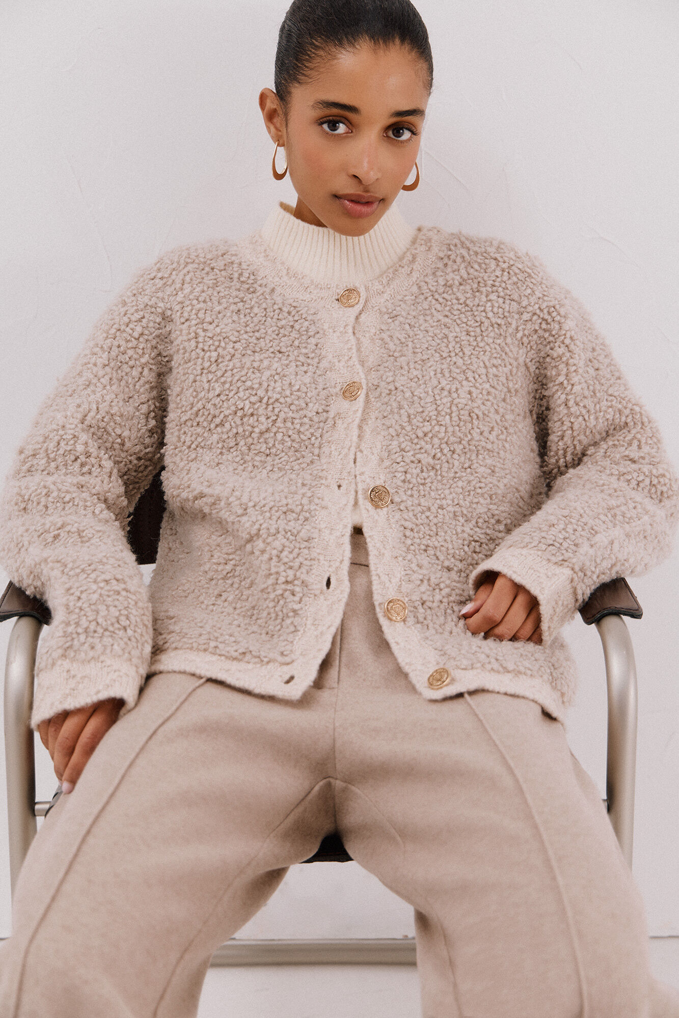 Bouclé jersey-knit jacket | Women's jackets | Pedro del Hierro