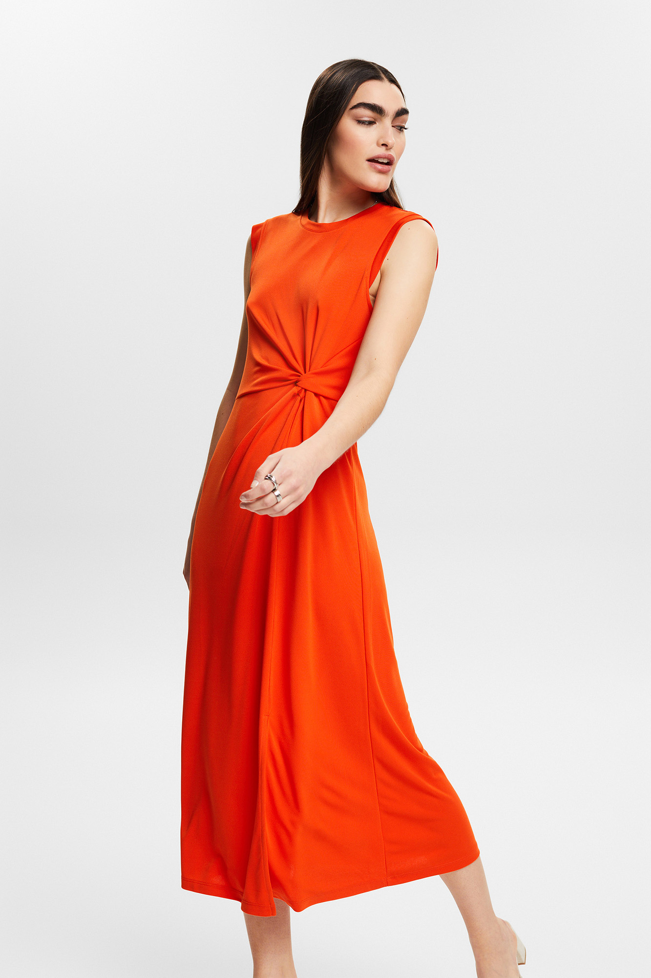 open lace back dress Nerida Low Back Twist Floral Maxi Dress Orange– Selfie Leslie main image 1