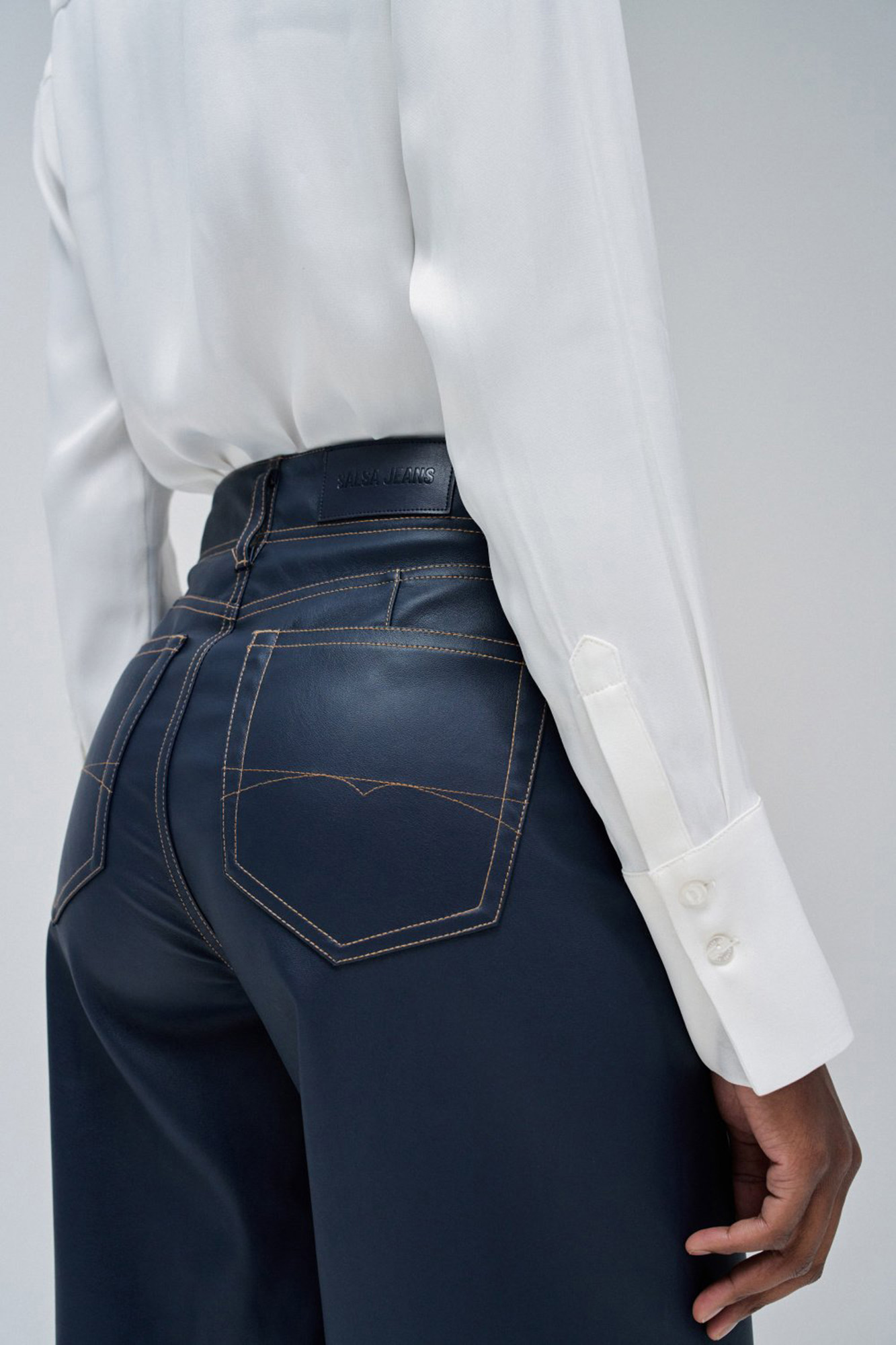 Jeans True wide leg efecto piel Vaqueros de mujer Pedro del Hierro