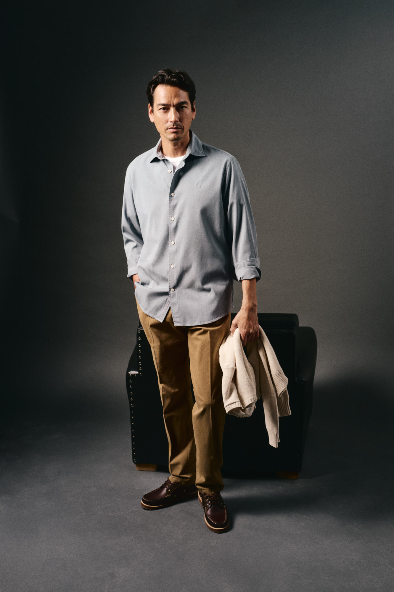 Tencel Polo Manga Larga Cortefiel Camisa Twill Liso Tencel Algodón