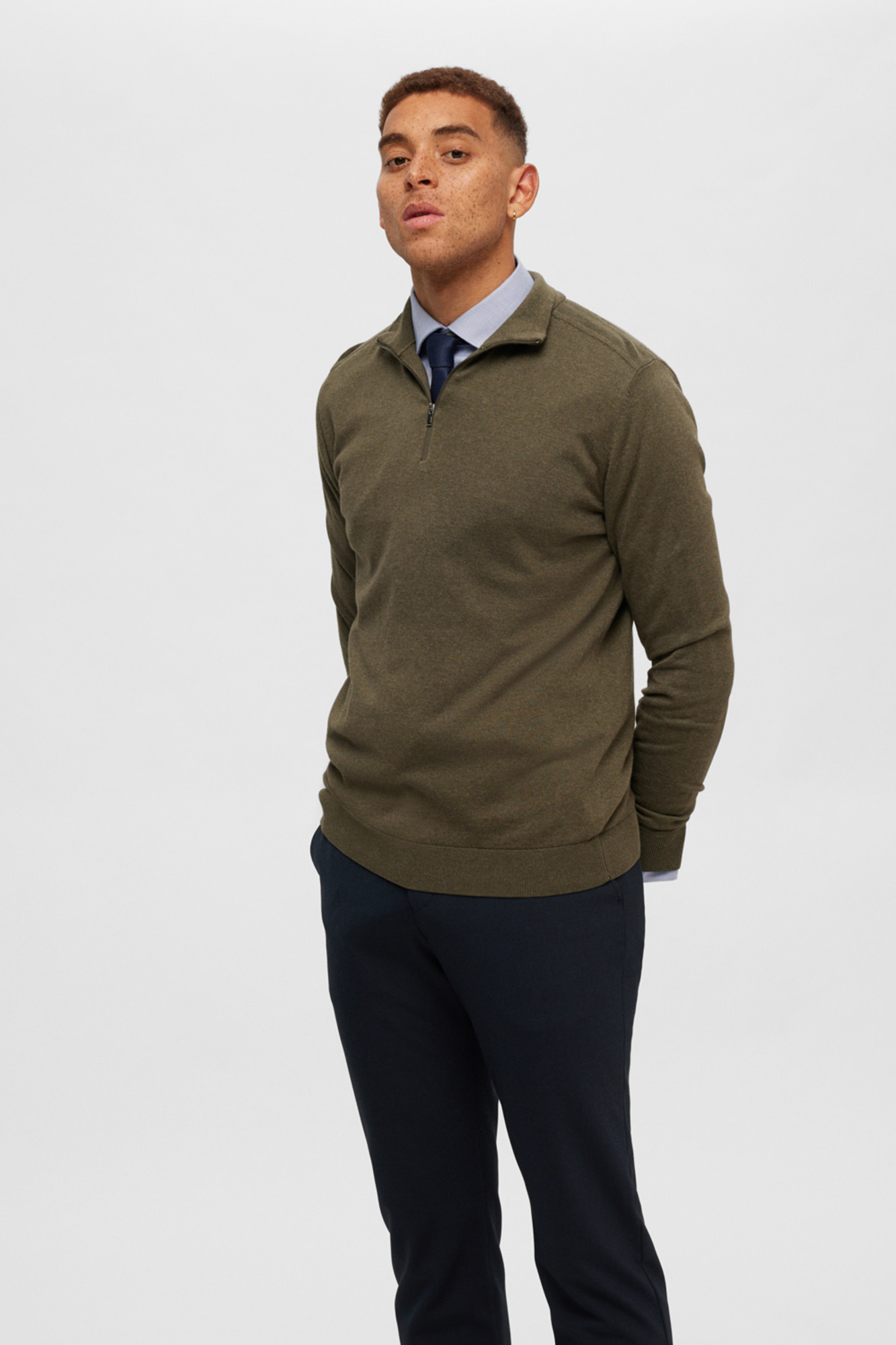 Jersey de hombre cremallera 100% algodón | Jerséis de hombre | Pedro ...