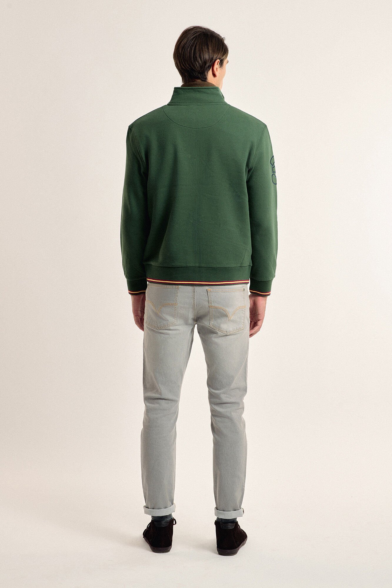 Sudadera cremallera Valecuatro verde escudo España Sudaderas de