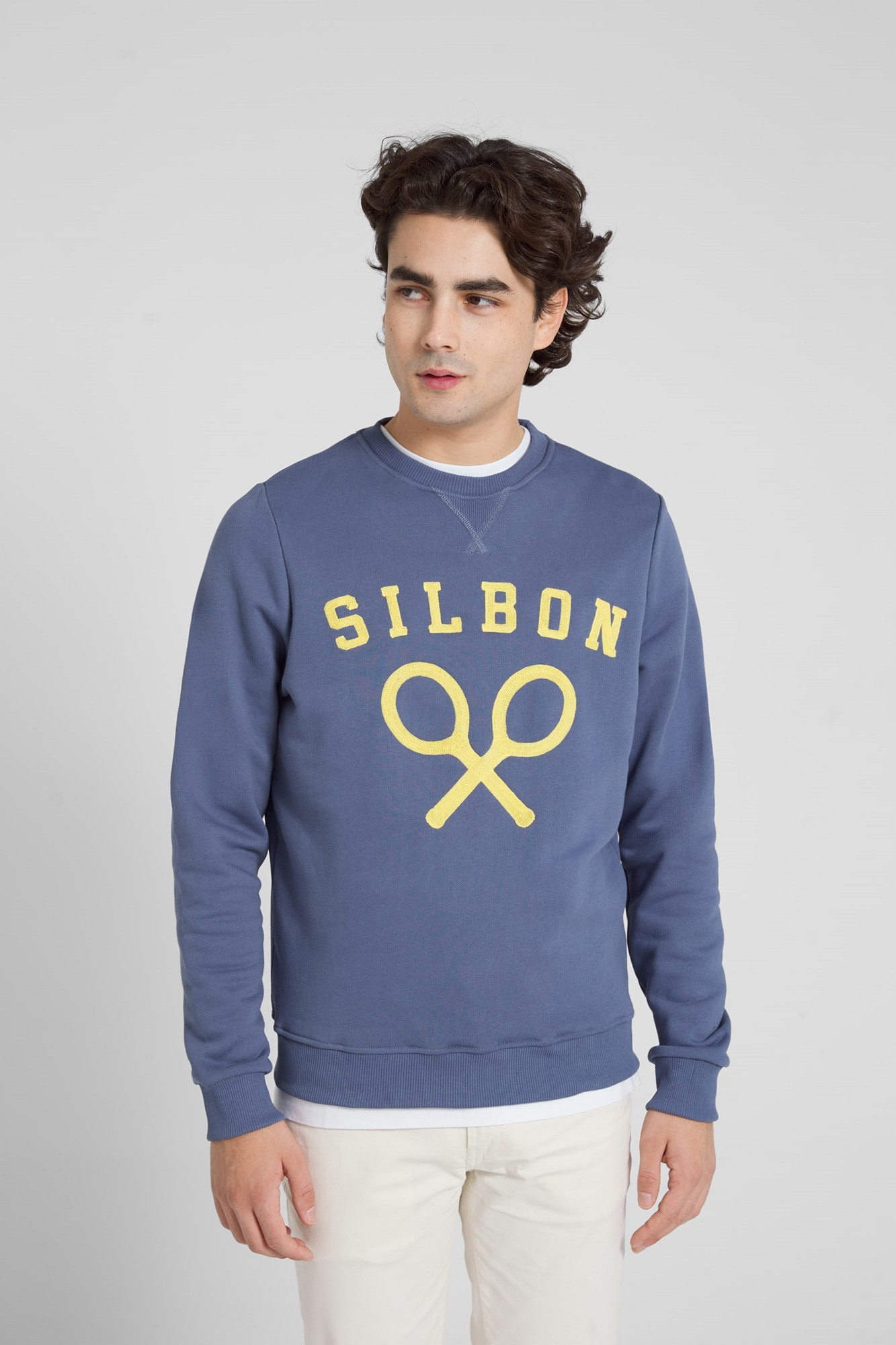 SILBON Sudadera Capucha Clásica Logo Azul Marino para Hombre Talla M:  : Moda