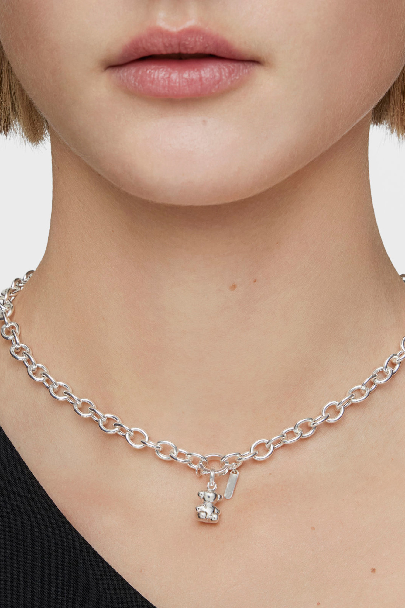 Colgante Plata Mujer Anillo De Plata Motivo Oso Icon Mesh Colgante