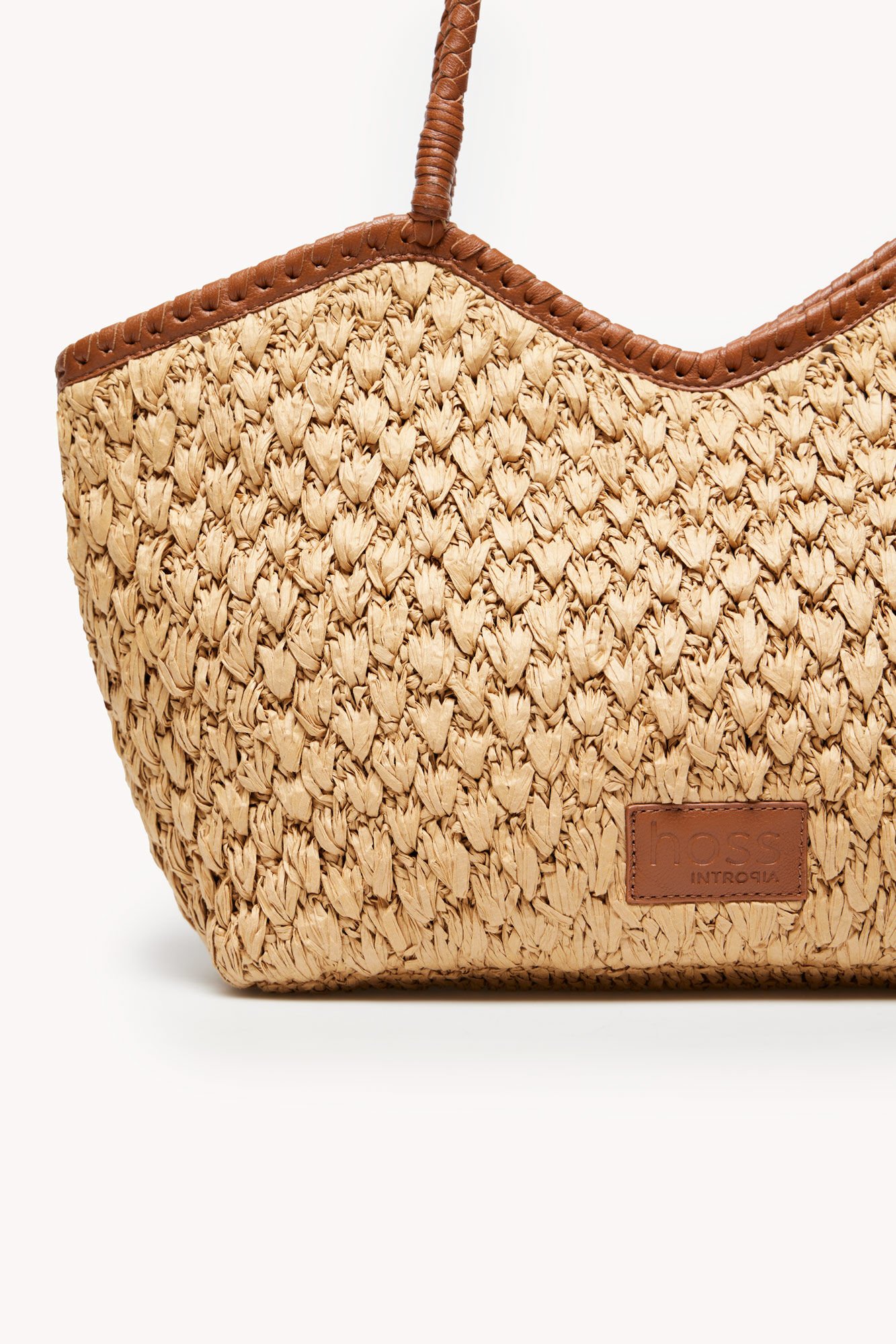 Bolso Tote Bolso Rafia Piel Bolso Shopper Rafia Asa Piel Bolsos De