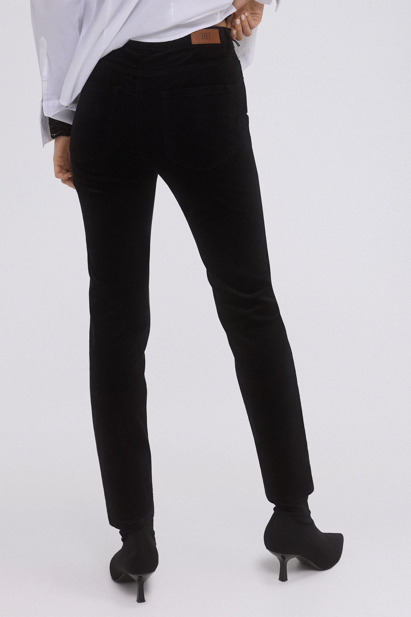 Velvet slim leg trousers fashion