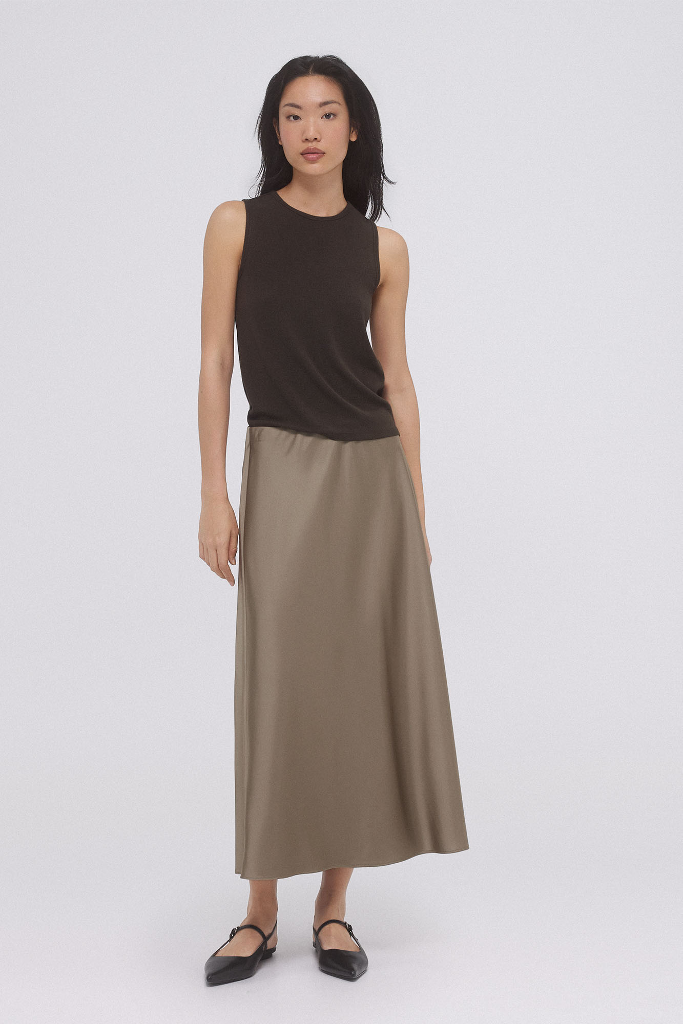 Satin flared midi skirt | Women's skirts | Pedro del Hierro