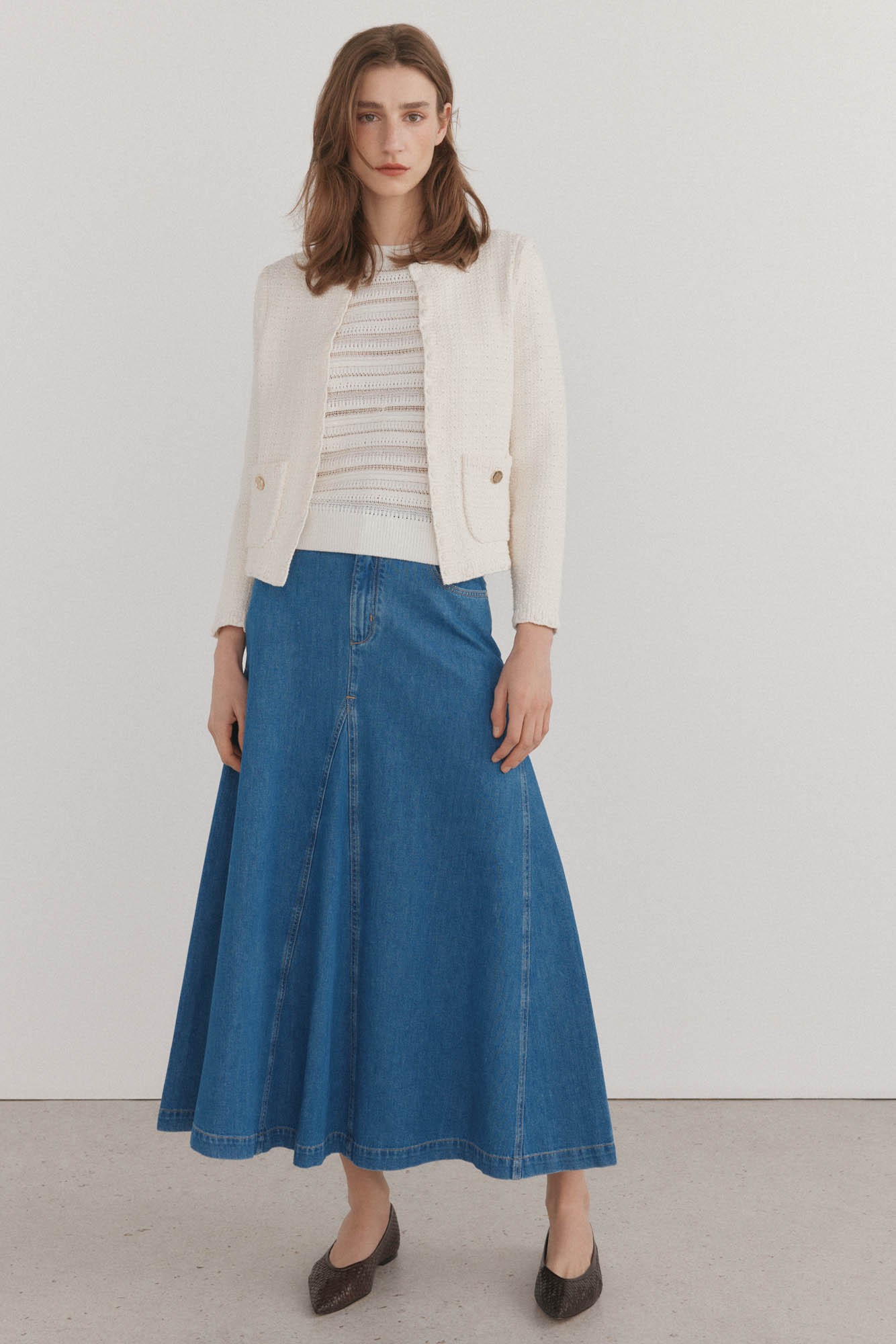 Falda Vaquera Larga Desigual Denim Skirt Falda Vaquera Cortefiel