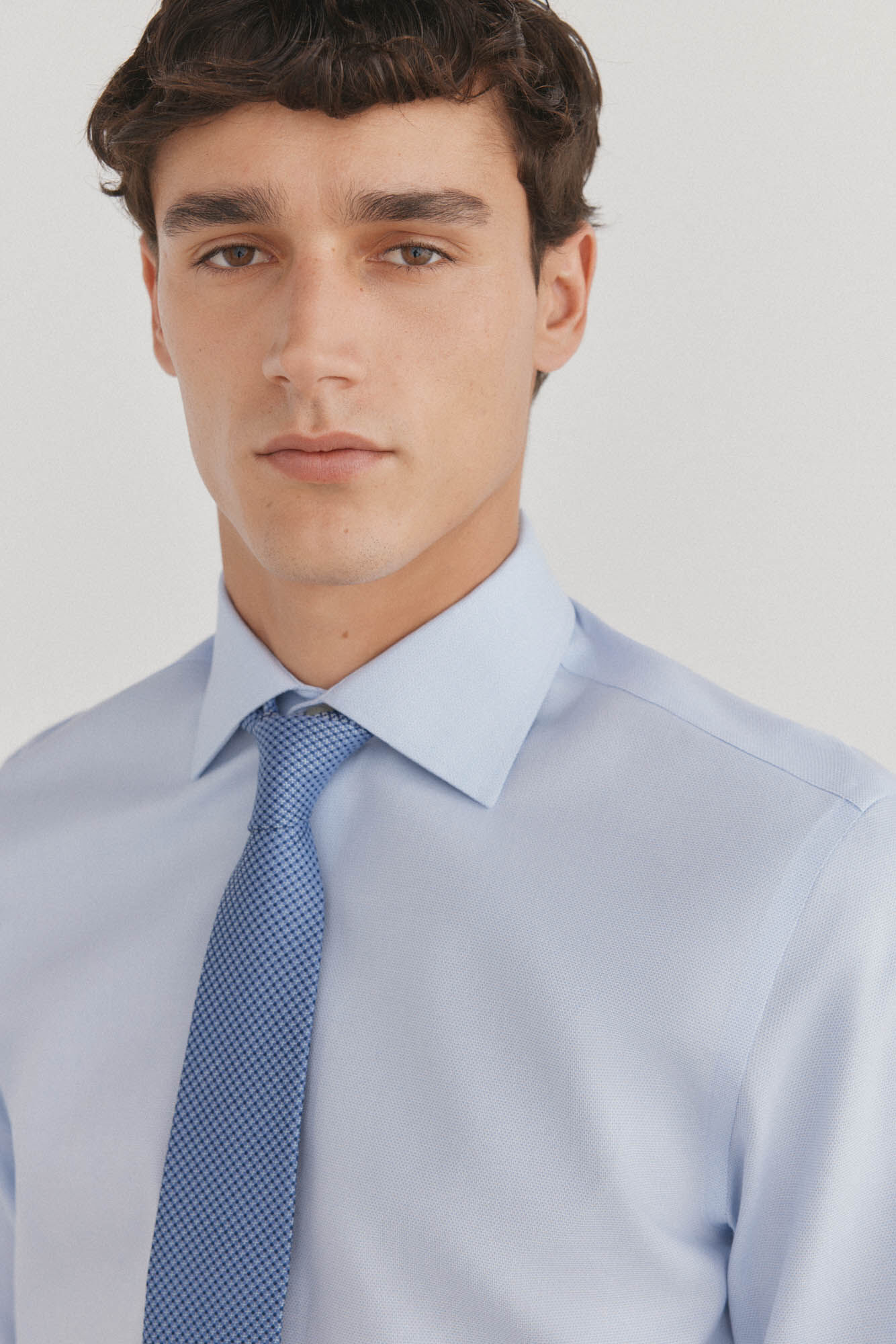 Camisa gemelos lisa non iron antimanchas Camisas de hombre