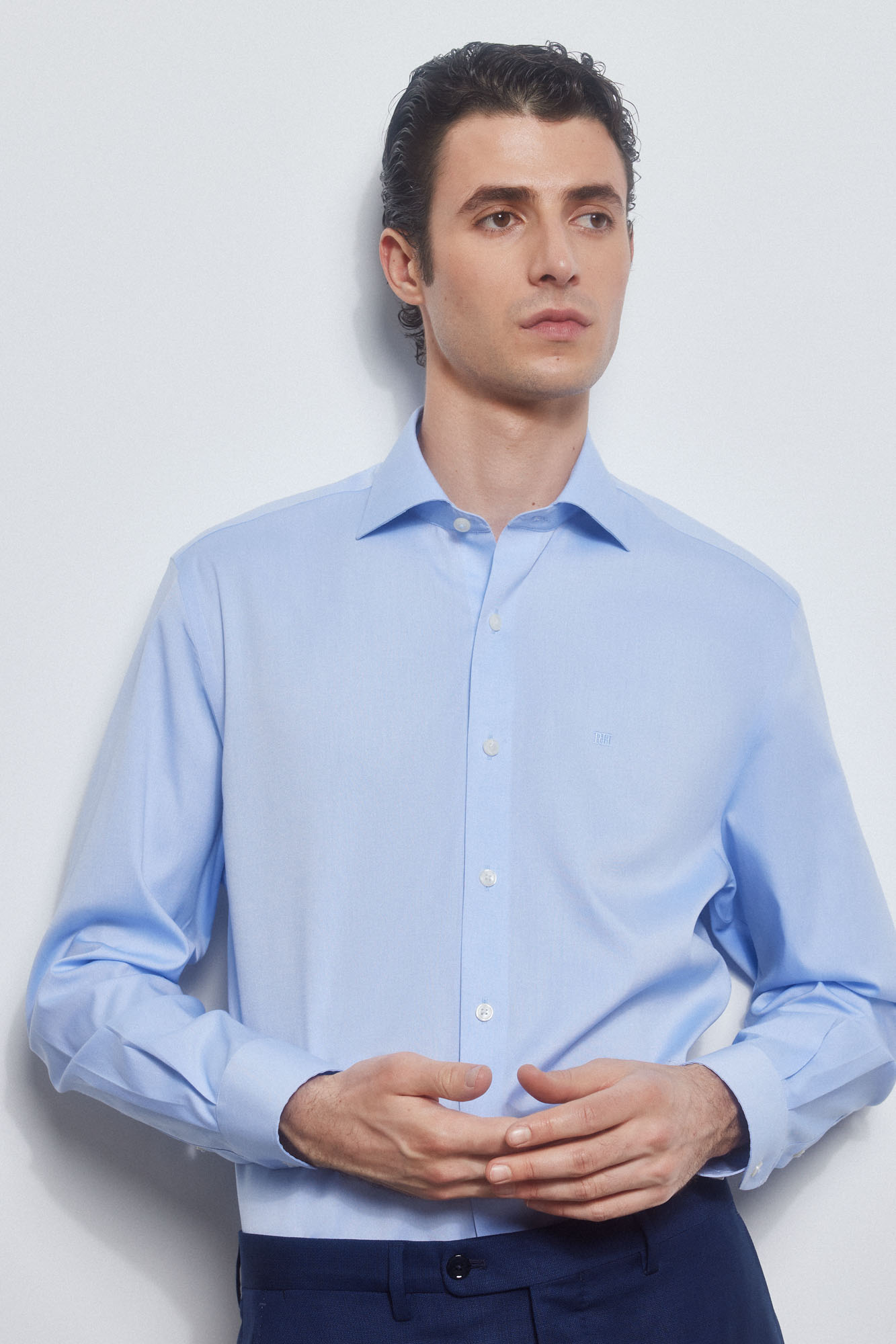 camisa formal lisa non iron + antimanchas